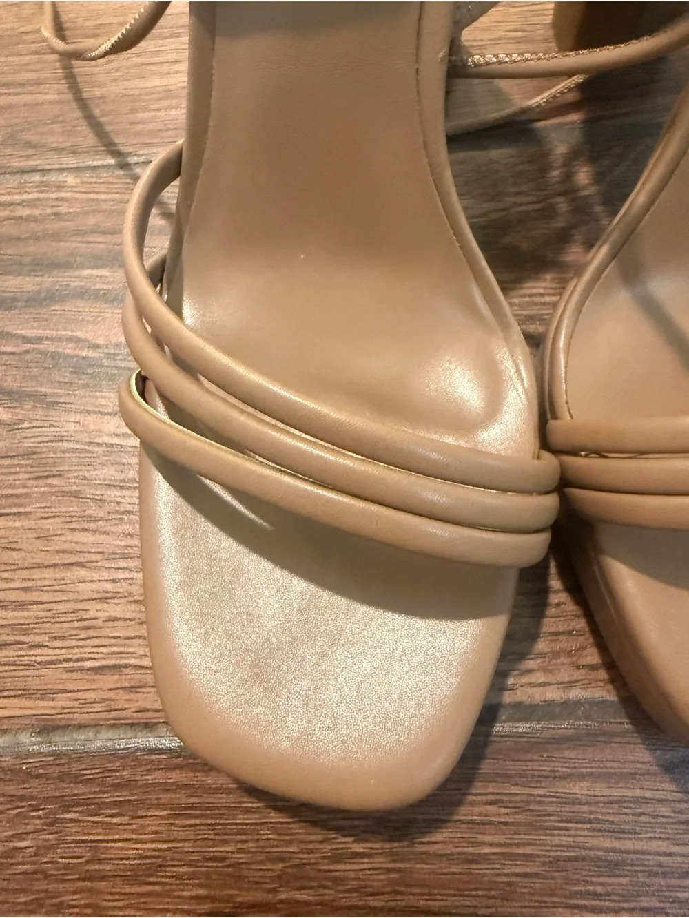 ✨Jeffrey Campbell Women’s Tan Strappy Block Heel Sandals